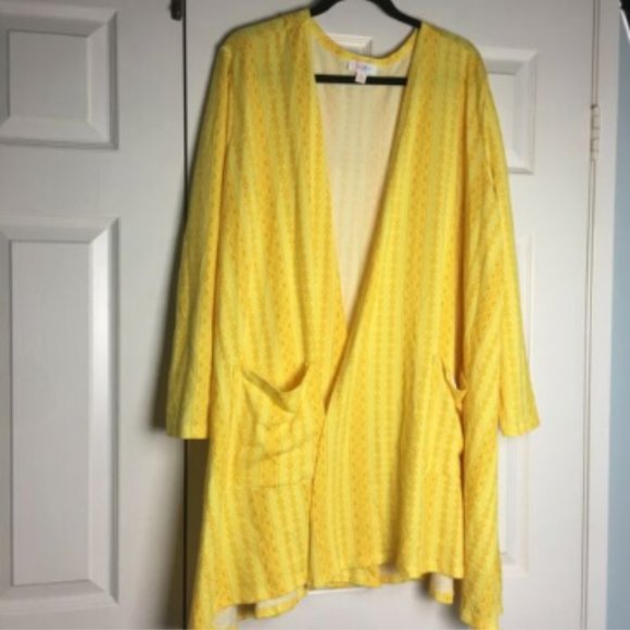 LuLaRoe Sweaters - LuLaRoe Caroline Cardigan 3XL Sweater Brt Yellow